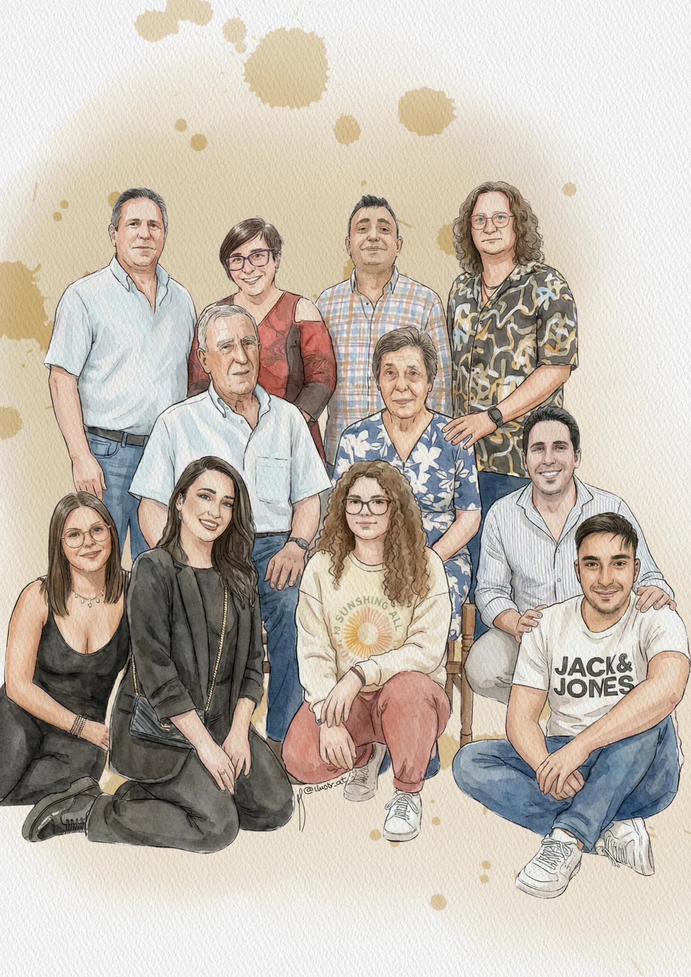 Ejemplo de fusión de recuerdos en una sola ilustración personalizada